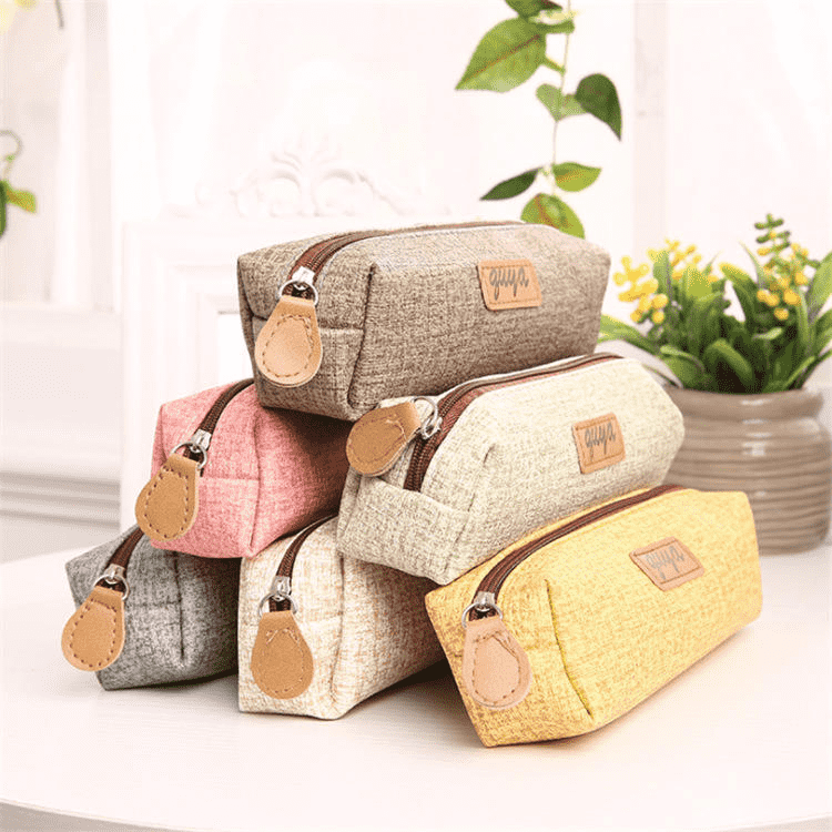 Faux Leather Pencil Bag